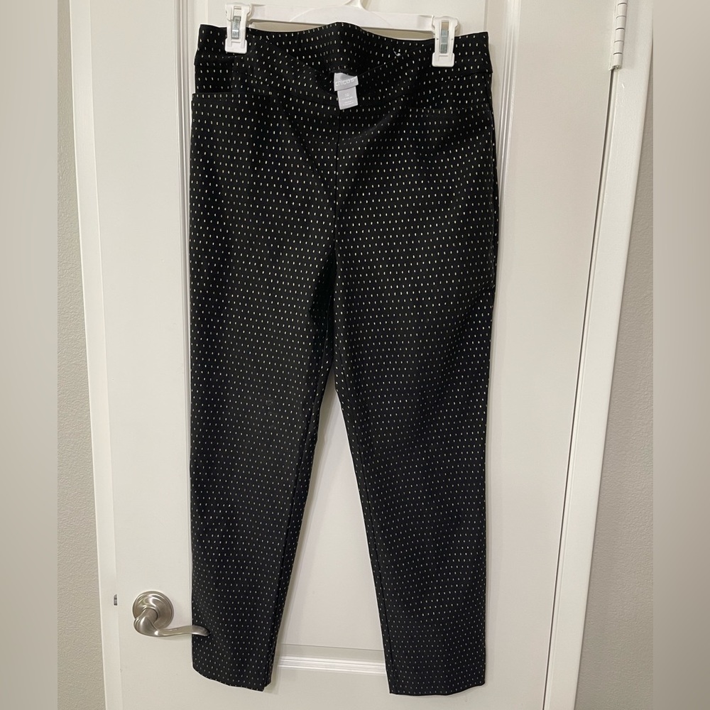 Chico’s black and gold pants - Size 1 Excellent pre-owned condition